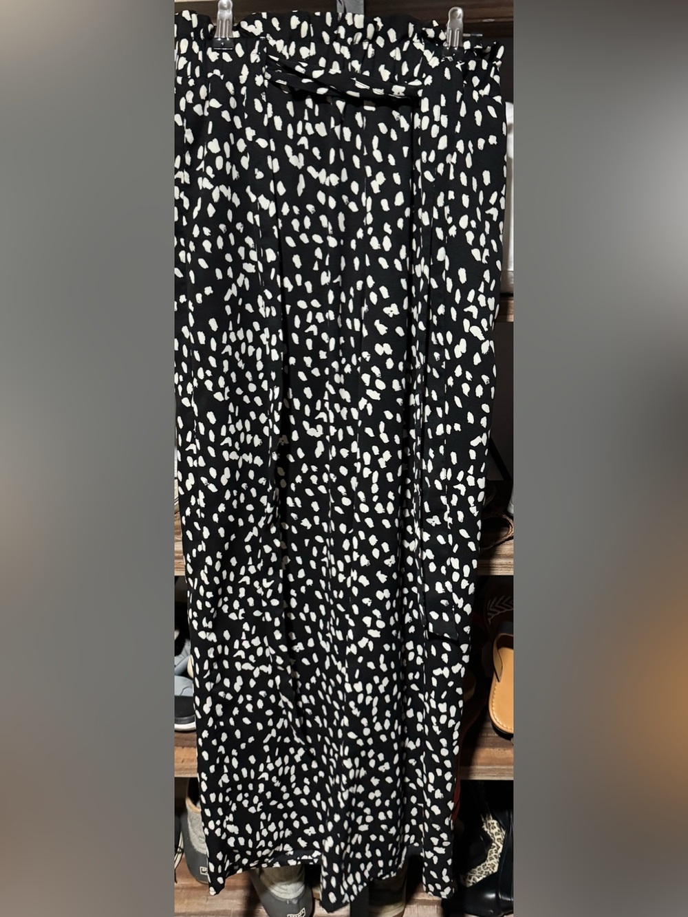 Entro Black and White Printed Flare Pants